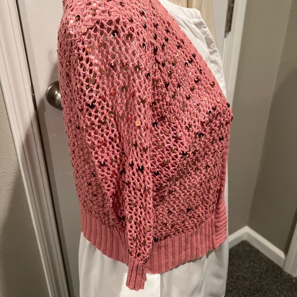 Wet Seal sequin short cardigan sweater Size L - Picture 3 of 4